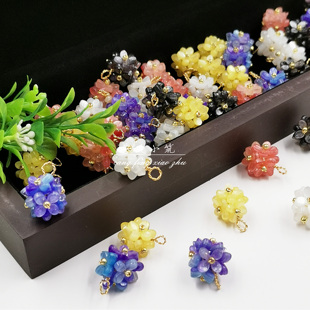 掌柜手工绣球花球 醋酸花球 13-15mm多色可选 流苏成品绣球花耳环