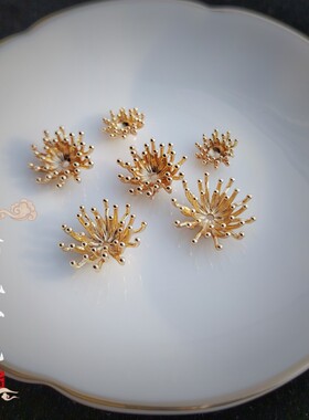 手工diy铸铜花心古风铜电泳保色
