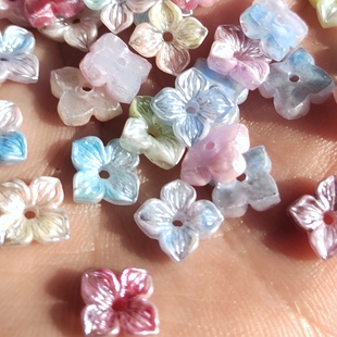 7mm树脂珠光渐变小紫阳花手工diy头饰品发簪美甲串珠材料配件