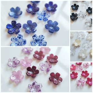 手工diy头饰品串珠手链发簪材料配件 星澜花 19mm 醋酸混色系