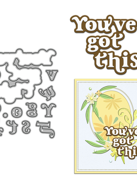 金属碳钢压花刀模手帐装饰youve got this碳钢刀模跨境代发贴标