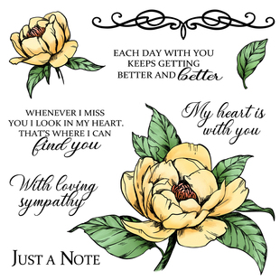 盛开的木兰花硅胶手工透明印章DIY相册日记手账装饰工具