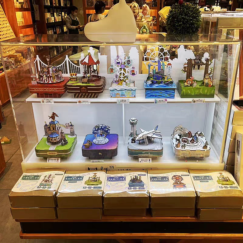 同趣拼装八音盒乐动巴黎运动会纪念品音乐盒diy手工积木生日礼物