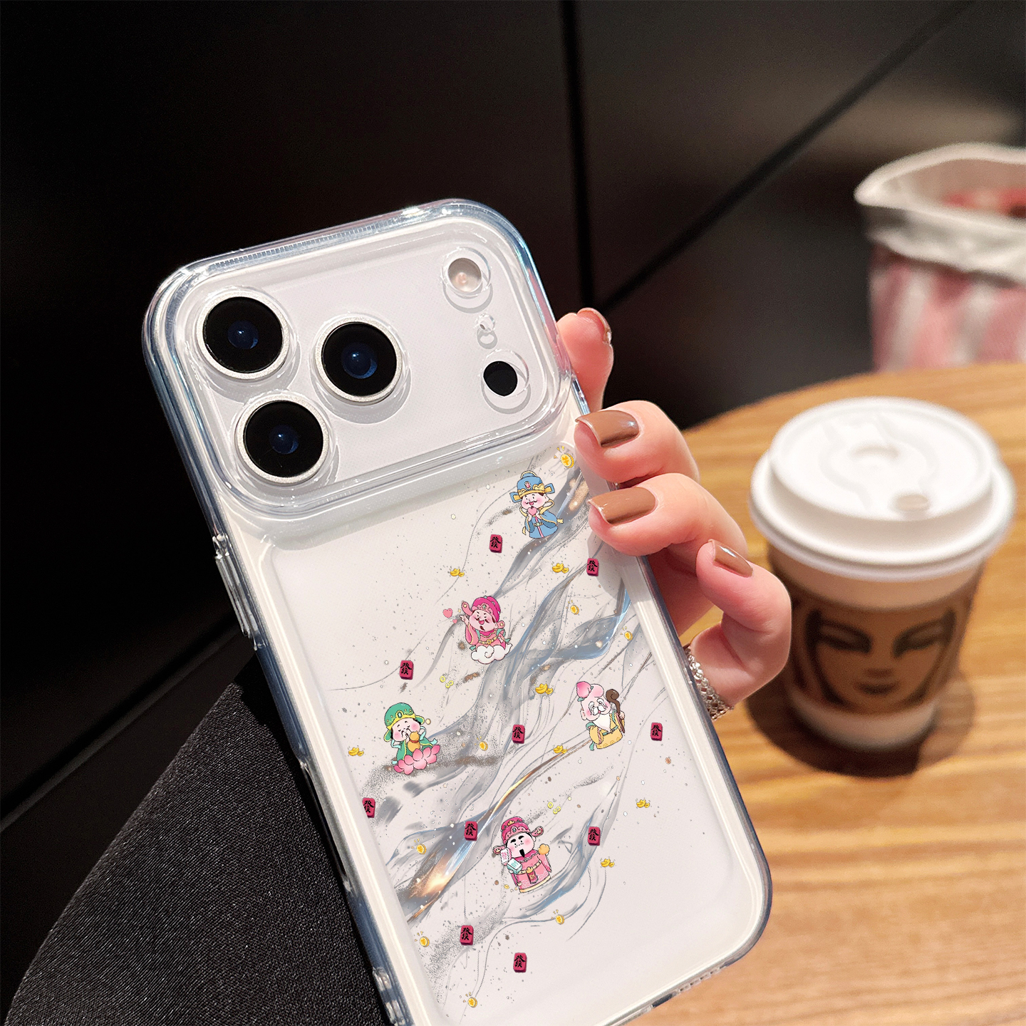 适用苹果17pro手机壳iphone17promax仙气飘飘财神爷16promax透明15女生14高级感air新款13创意12超薄防摔软壳