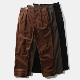 条绒长裤 重磅灯芯绒工装 男士 直筒宽松阿美咔叽复古休闲老爹裤 子 裤