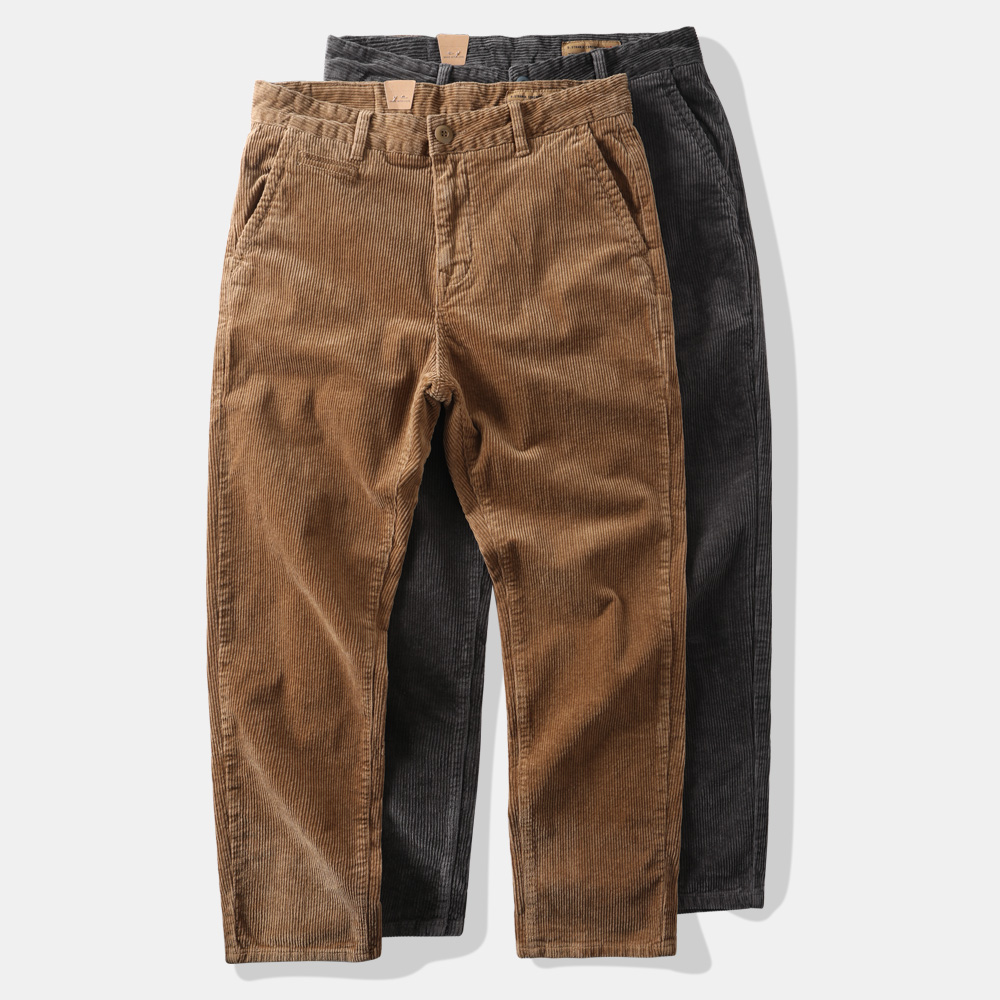 重磅美式休闲长裤日系复古灯芯绒