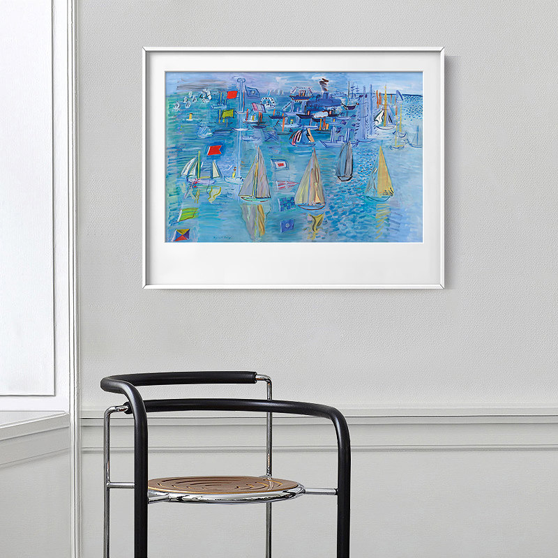 小众艺术画大师名画水彩风景壁画客厅走廊书房挂画蓝色大海装饰画