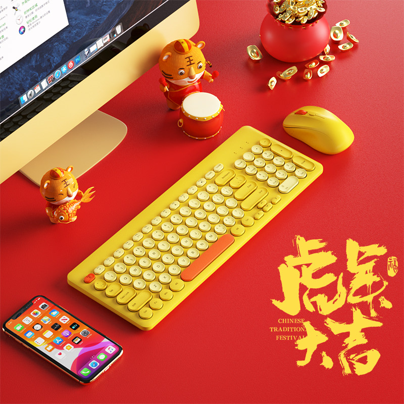 bow无线圆帽静音充电送鼠标垫