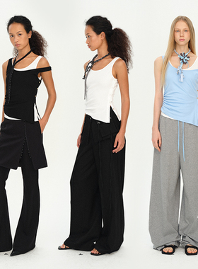 MovingMovingMoving 6/03 20:00 侧腰纽扣捏褶斜摆背心