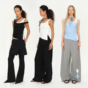 MovingMovingMoving 6/03 20:00 侧腰纽扣捏褶斜摆背心