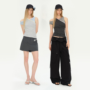 MovingMovingMoving 5/16 20:00 海军风条纹撞色假两件多穿法背心