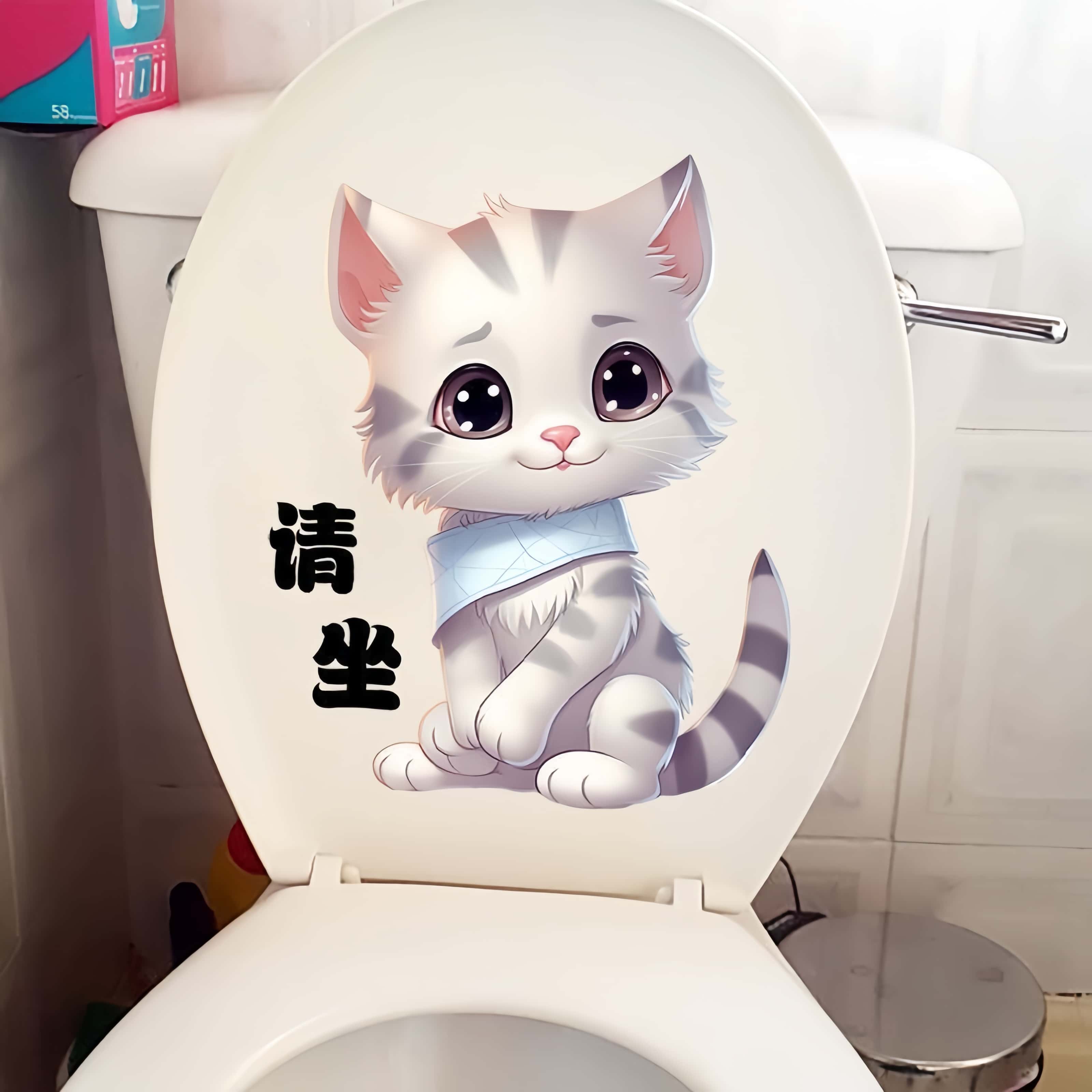 防水可爱猫咪马桶贴搞笑墙贴
