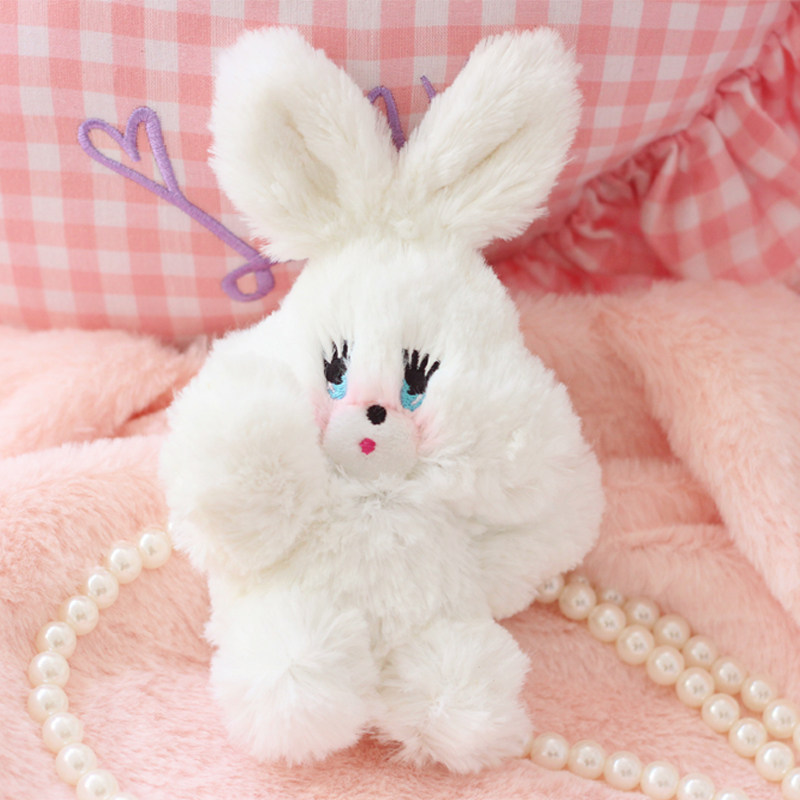 软萌可爱foxy的害羞小兔子公仔兔兔玩偶 钥匙扣包包挂件礼物