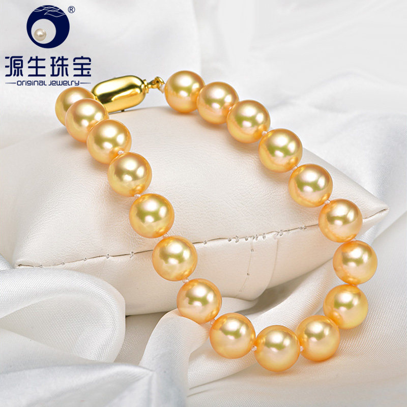 源生珠宝 南洋金珠海水珍珠手链圆形金珠手圈送妈妈强光饰品女在类目 珠宝/钻石/翡翠/黄金, 天然珍珠（新）, 手饰中 - 来自Buy2taobao.com提供专业的淘宝代购服务