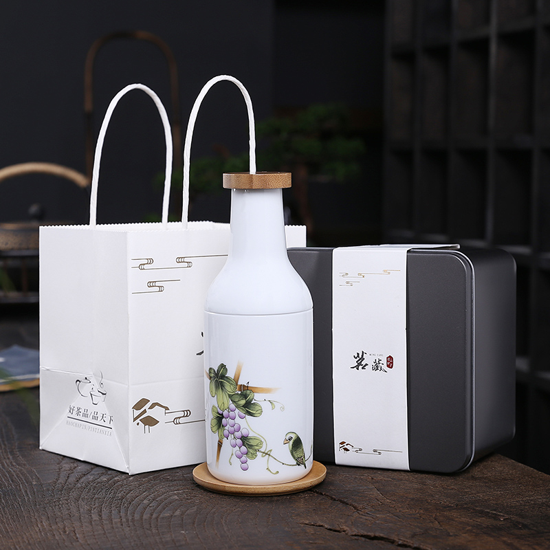 陶瓷茶杯带盖过滤冲茶器泡茶水杯茶水分离一瓶茶创意办公杯主人杯