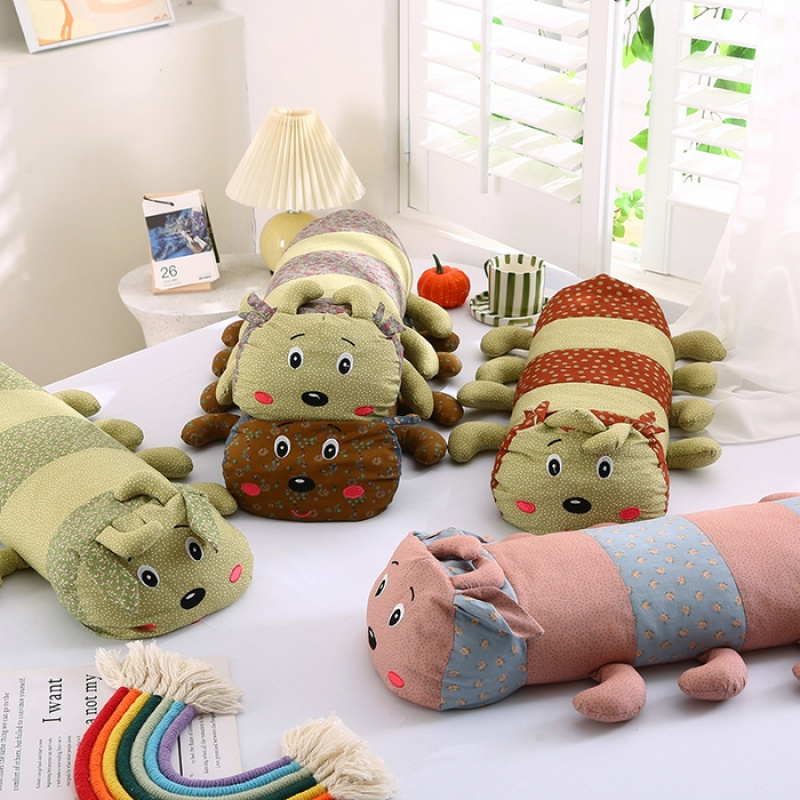 毛毛虫全棉卡通儿童荞麦枕头成人枕芯卡通抱枕