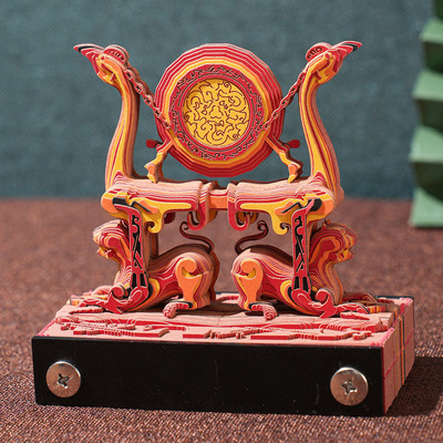 3D纸雕虎座鸟架鼓立体便签本国风艺术品台日历可手撕高颜值便利