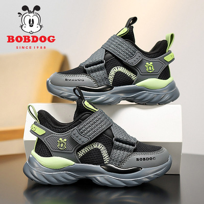 巴布豆男童运动鞋跑步减震轻便软底超轻儿童鞋子春秋款透气网面鞋