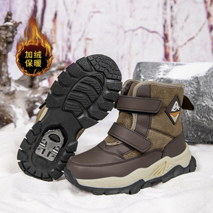 ABCkings男童雪地靴冬季加绒加厚保暖儿童棉鞋防水防滑中大童棉靴