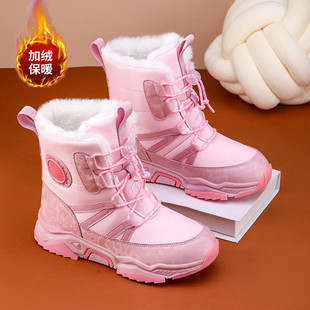 ABCkings女童雪地靴2025冬季新款防水防寒加绒加厚东北女孩大棉靴