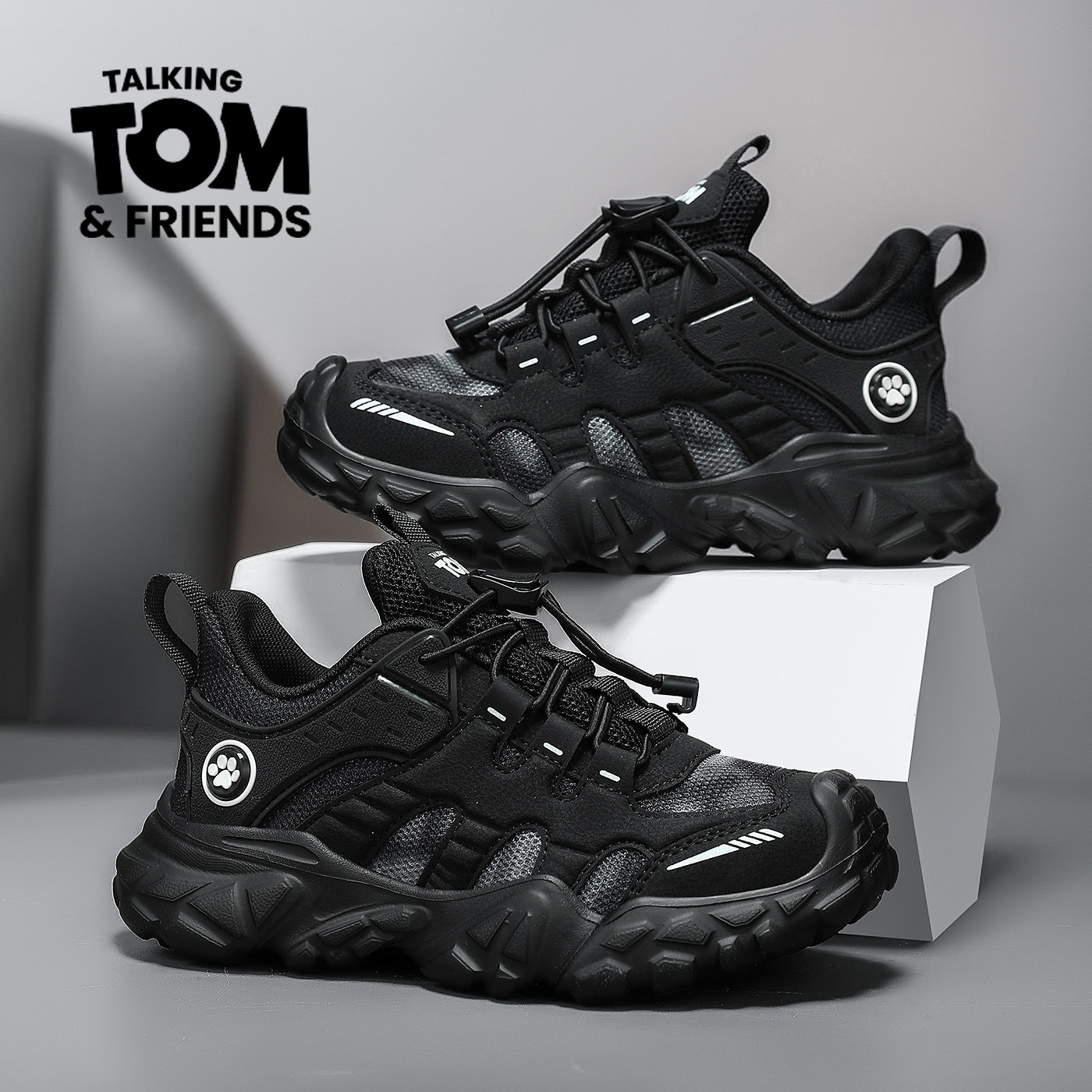 汤姆猫儿童鞋子男童女童运动鞋春秋款透气网鞋软底防踢男孩跑步鞋