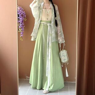 汉服女装2026新款夏季宋制飞机袖改良唐褙子短袖日常通勤套装