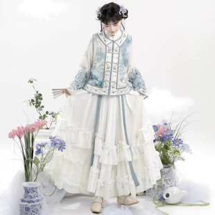 汉服女2026新款秋冬季新中式小阔袖圆领衫刺绣上衣汉元素