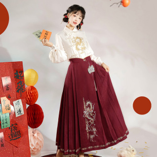 2026年春季 8867汉服套装 素上衣半裙套装 设计龙跃汉服女中改良汉元