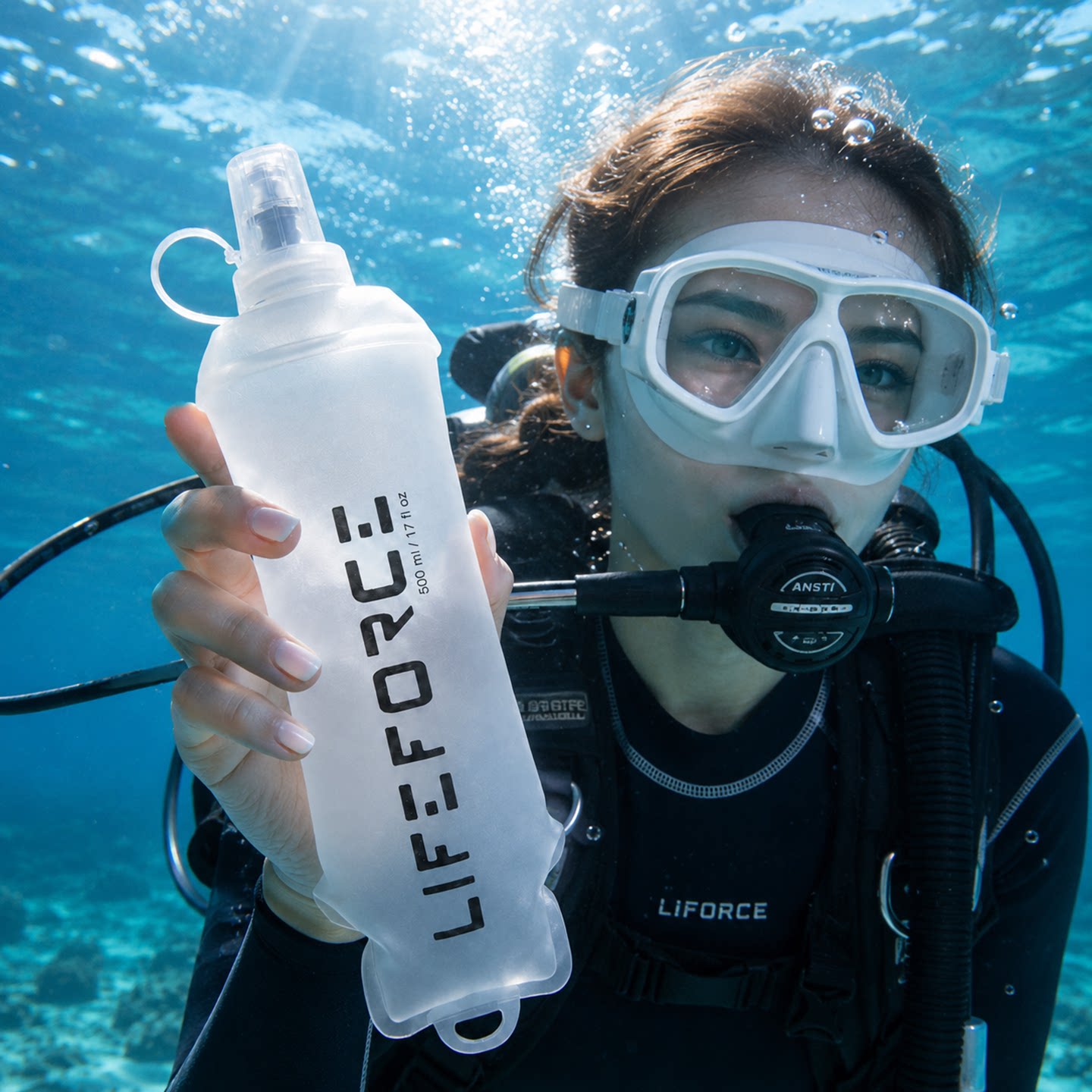 潜水专用喝水软水壶户外装备硅胶水瓶不漏水可折叠便携迷你小水袋