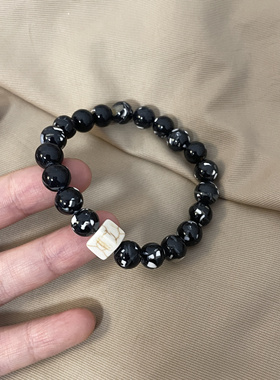 乔治姐姐/黑色新中式国风天然石气质小众手链甜美闺蜜礼物手链