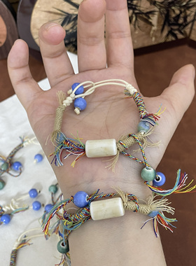 几何陶瓷手串藏式重工编制饰品陶瓷手链学生礼物饰品