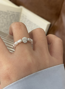 乔治姐姐/珍珠戒指女小众设计感高级轻奢气质食指戒开口戒ins风