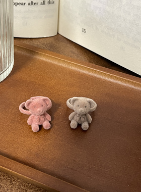 乔治姐姐/小熊可爱少女甜美戒指植绒甜美ins风气质百搭开口开口戒