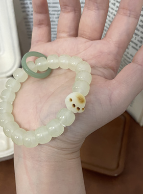 乔治姐姐/白茶清欢无别事炭烤菩提猫爪跑环念珠串珠设计感手链