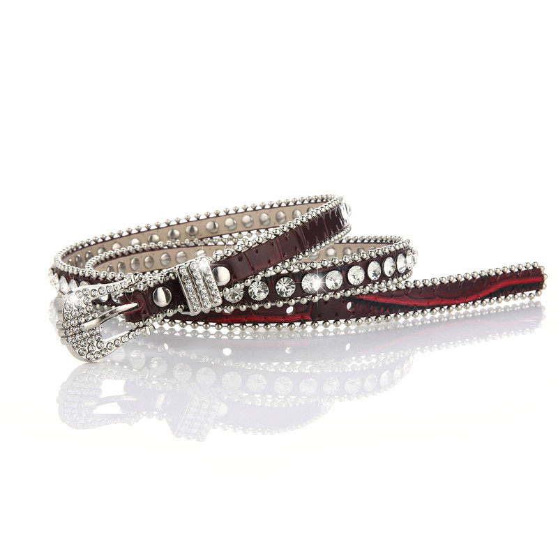 网络爆款水晶女士腰带 女款细腰水钻日韩满钻多色带钻腰带