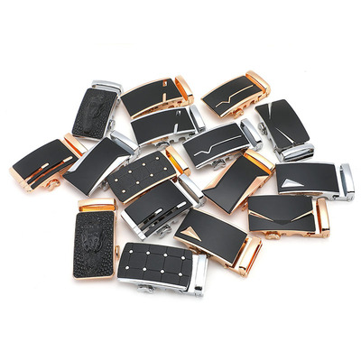 皮带男女士合金自动扣头配件卡子尾夹字母平面商务扣裤腰带 3.5cm