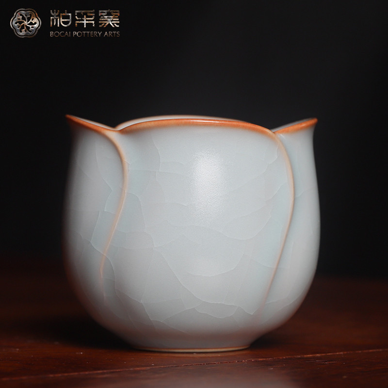 柏采窑五代粉青玫瑰杯全手工茶杯汝窑杯中式杯子复古陶瓷汝瓷茶具,餐饮具,茶杯,淘宝优惠券,粉丝福利购,淘宝优惠卷