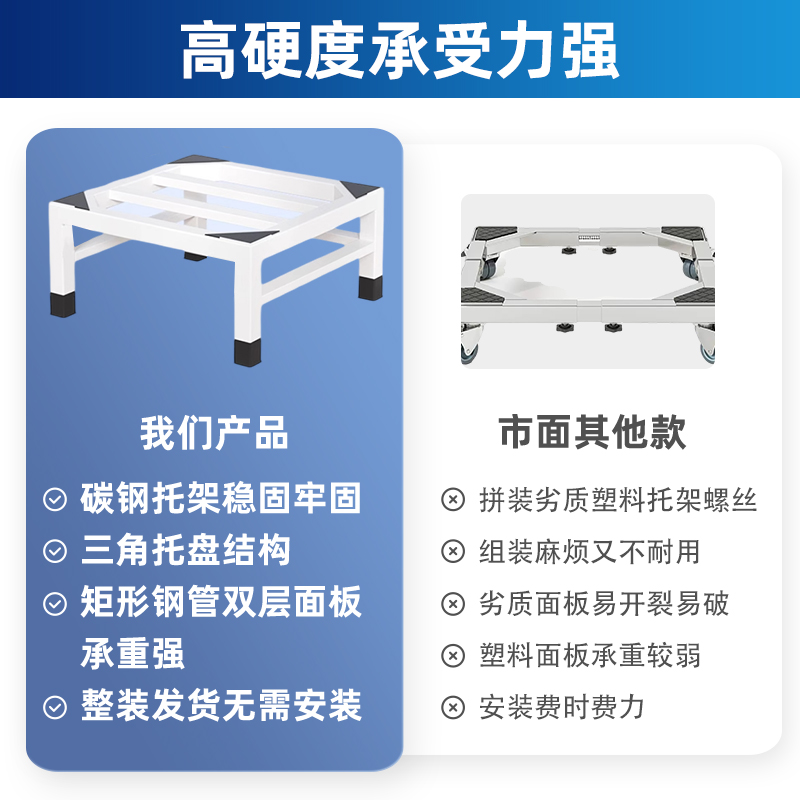 衣机底座加高置物筒架滚洗衣308机烘干机增高托架铁艺洗烤漆免安