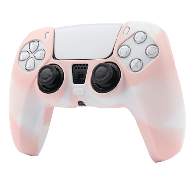 新款PS5ps4手柄保护套 软硅胶防滑PlayStation5 粉色迷彩手柄套