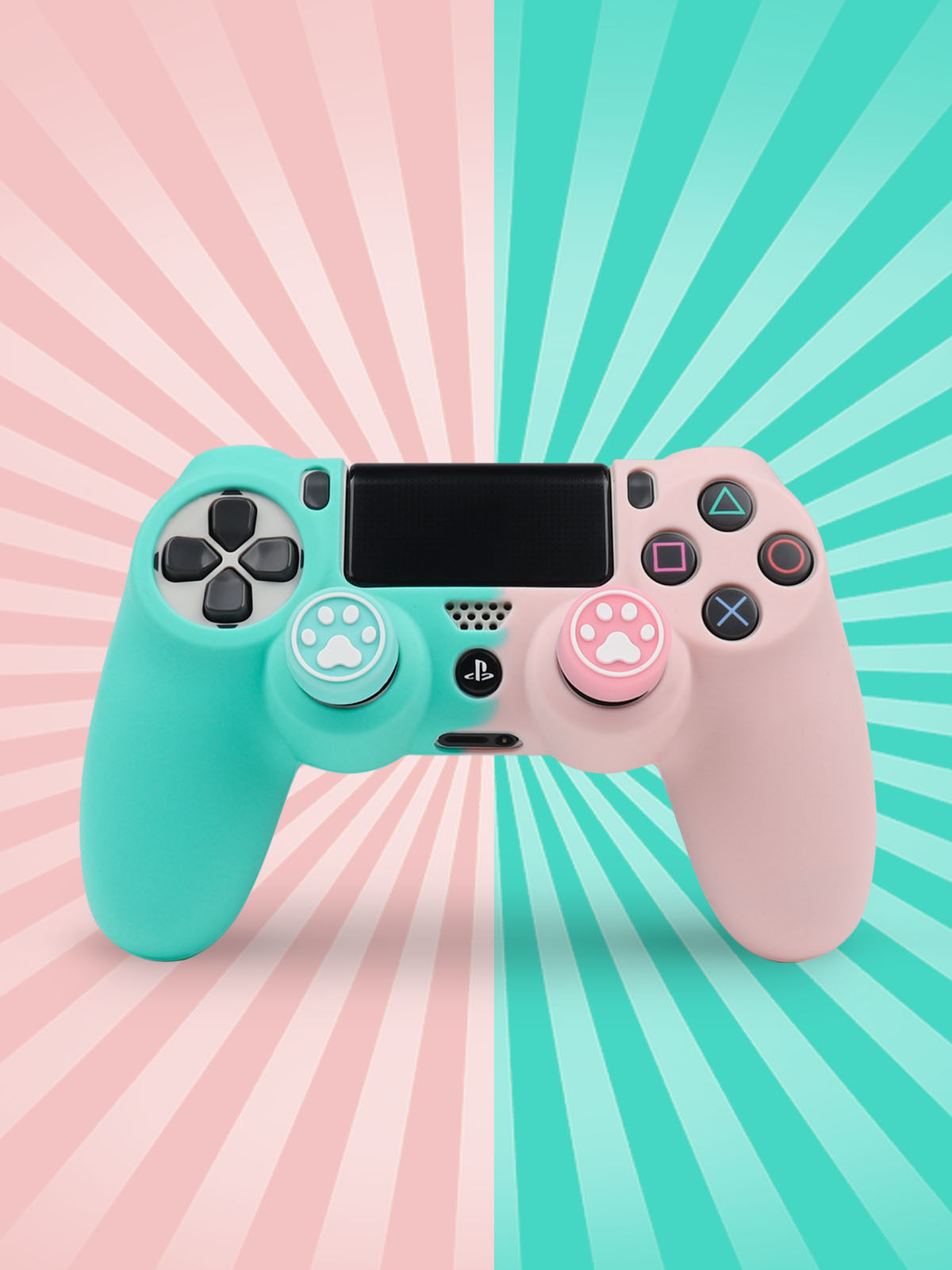 새로운 PS5PS4 핸들 보호 커버 부드러운 실리콘 미끄럼 방지 PLAYSTATION5 PS4 고양이 발톱 로커 캡 증가