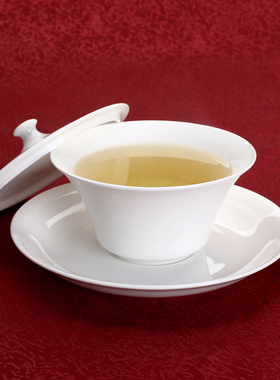 HM三才碗 茶碗 盖碗 唐山高档骨瓷 纯白色 茶杯 陶瓷器创意三件套