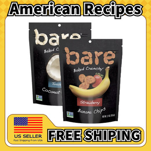 美国直邮Bare Baked Crunchy Toasted Chips 香脆草莓香蕉片*2袋