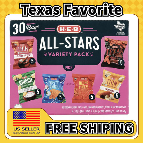 美国直邮HEB All-Stars Variety Pack Chips 家庭装混合薯片30包