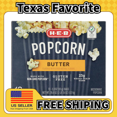 美国直邮HEB Microwave Popcorn 休闲零食微波炉爆米花12包/1120g