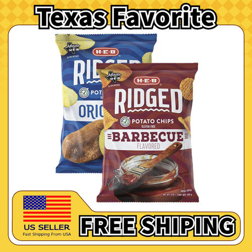 美国直邮HEB Potato Chips 德克萨斯烧烤奶酪薯片255g*2包