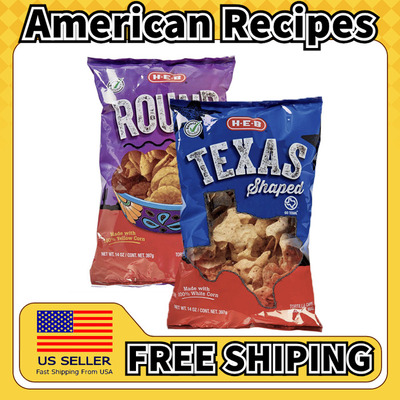 美国直邮HEB Tortilla Chips德克萨斯零食烧烤奶酪玉米片397g*2包