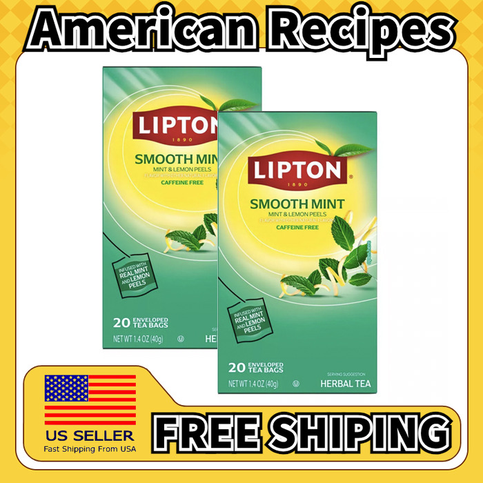 美国直邮Lipton Herbal Tea 立顿薄荷柠檬生姜冰茶袋20包*2盒