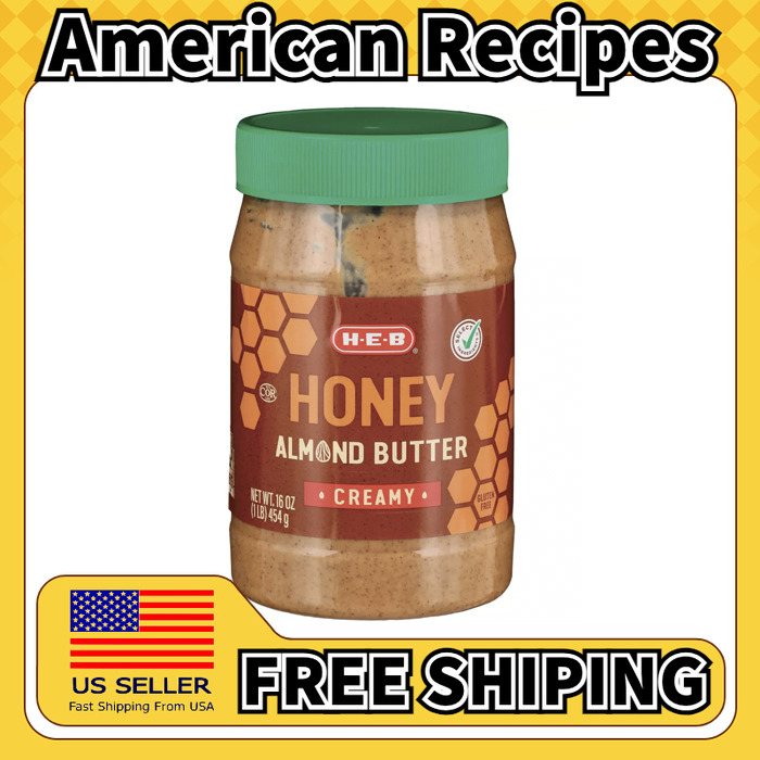 美国直邮HEB Almond Butter 蜂蜜奶油巧克力奶油杏仁酱454g