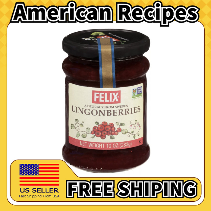 美国直邮Felix Lingonberries 瑞典野生越橘果酱面包伴侣 283g