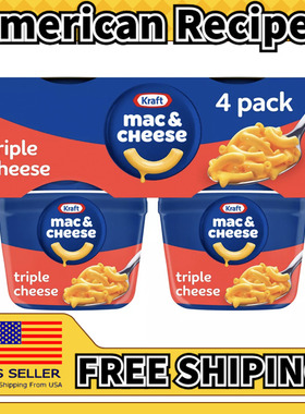 美国直邮Kraft Triple Cheese Mac Cheese三重奶酪通心粉奶酪杯*4